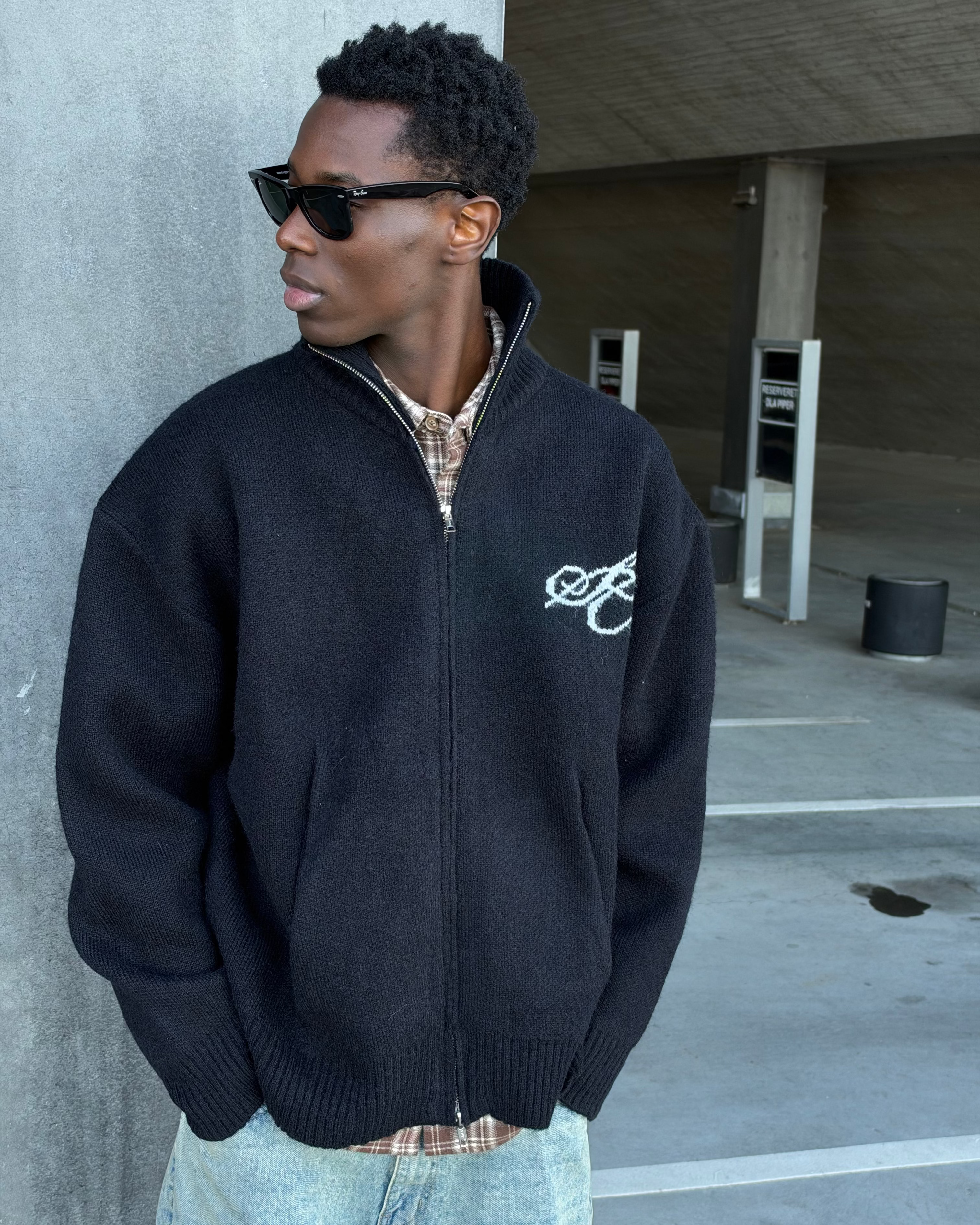 Full Zip Sweater Black